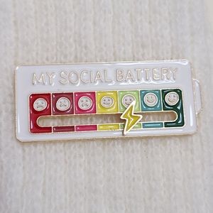 Social Battery Meter Enamel Pin